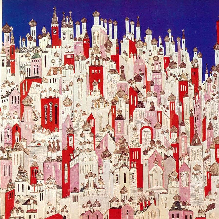 Design For The Backcloth Of Scene Ii In L Oiseau De Feu By Natalia Gontcharova Fine Art Print