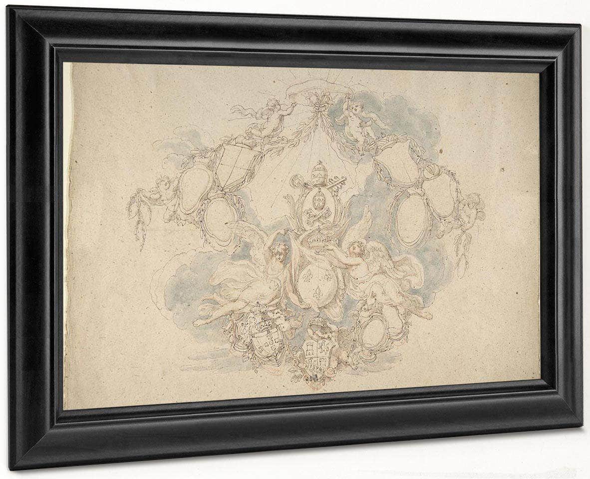 Design Of The Arms Of The Princes Of Europe By Edward Francis Burney Fine Art Print