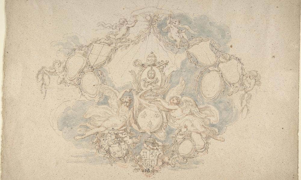 Design Of The Arms Of The Princes Of Europe By Edward Francis Burney Fine Art Print