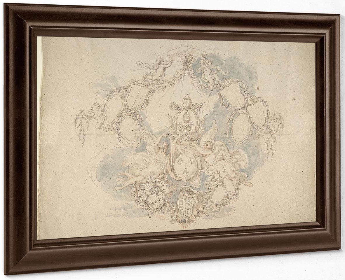 Design Of The Arms Of The Princes Of Europe By Edward Francis Burney Fine Art Print