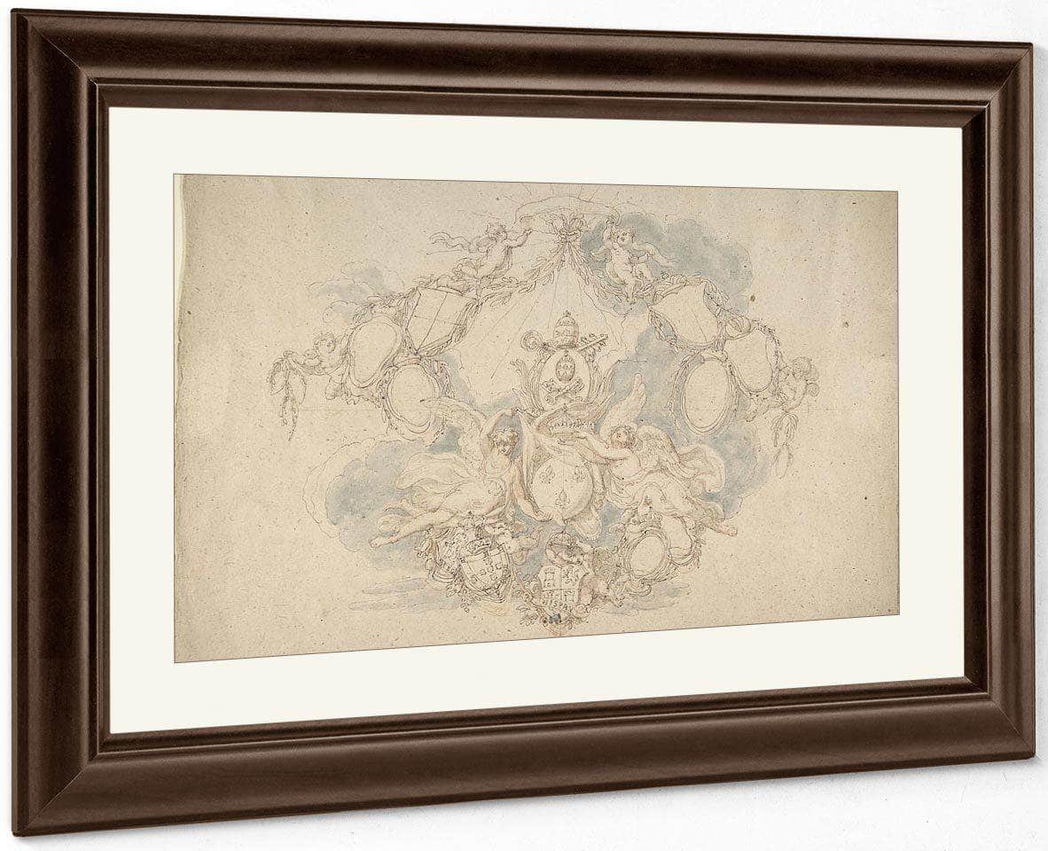 Design Of The Arms Of The Princes Of Europe By Edward Francis Burney Fine Art Print