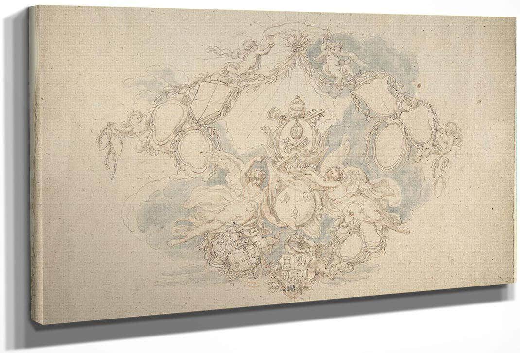 Design Of The Arms Of The Princes Of Europe By Edward Francis Burney Fine Art Print
