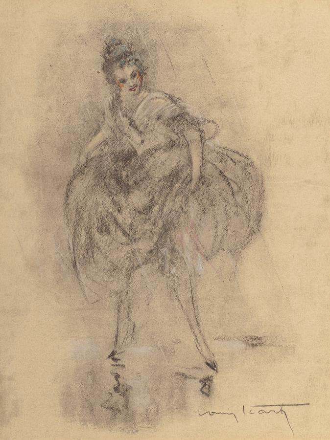 Dessin Des Femmes Circa 1928 By Louis Icart Fine Art Print