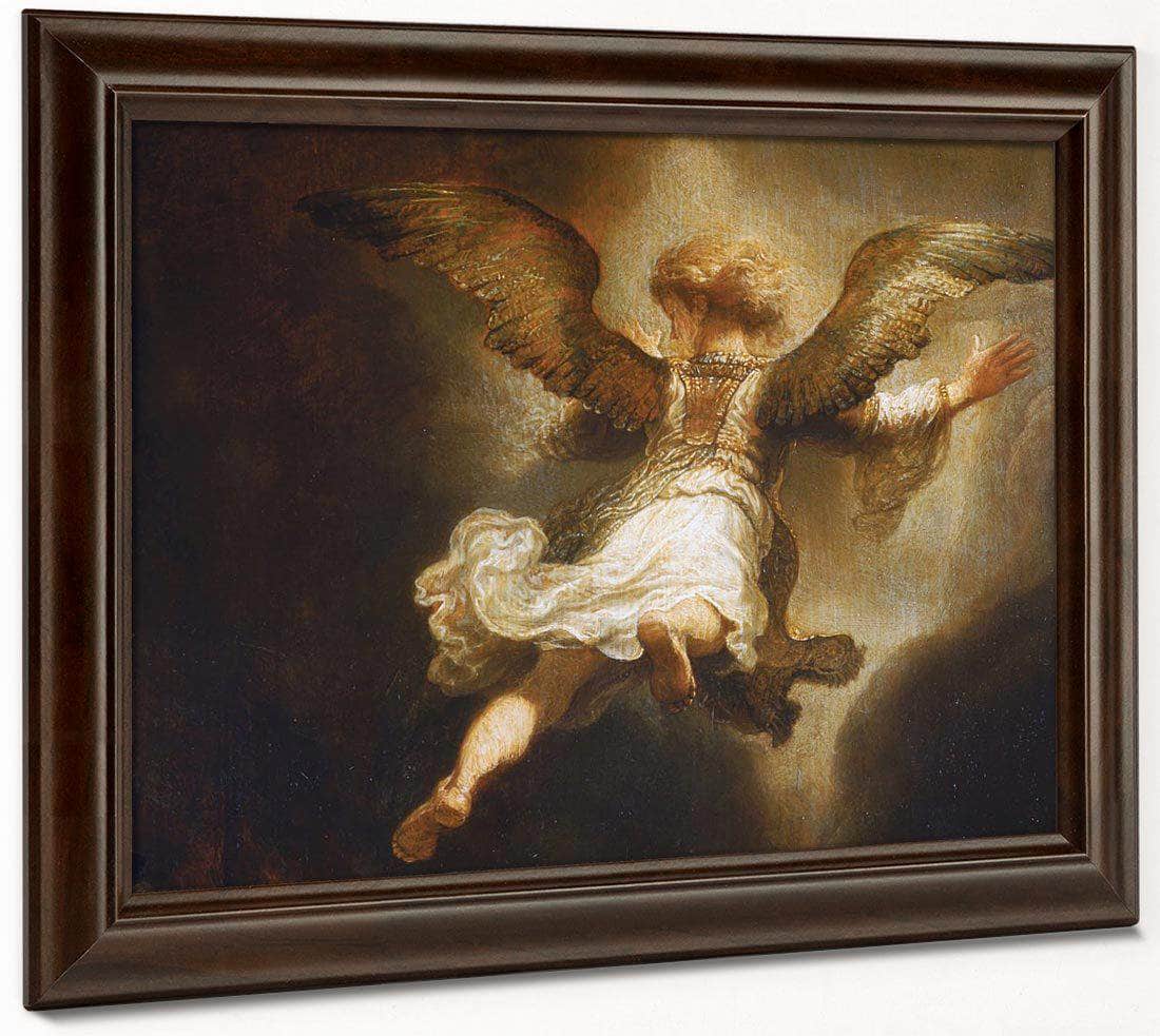 Detail Of Angel Raphael Leaving Tobit And His Family By Rembrandt Fine Art Print