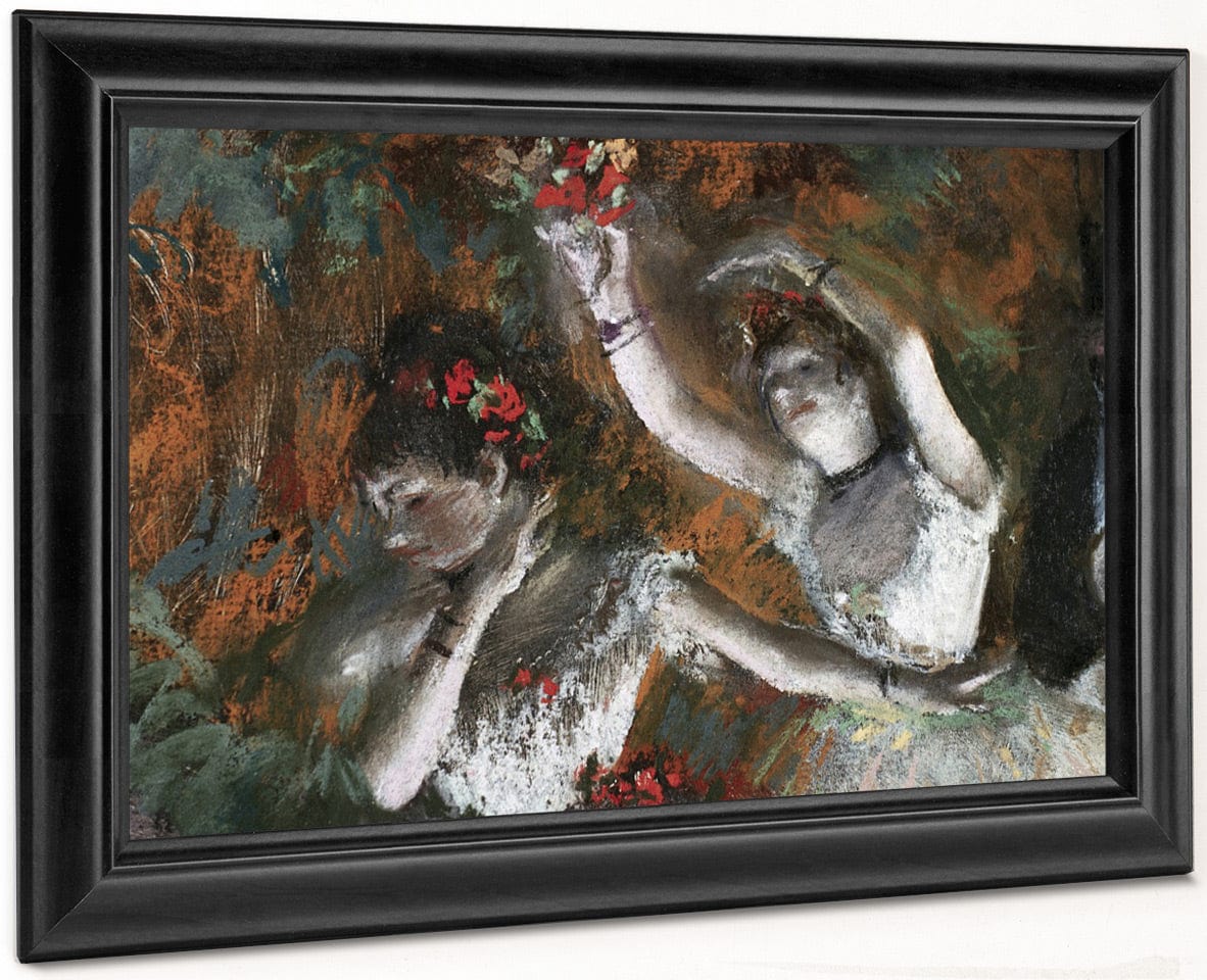 Detail Of Ballerinas From The Rehearsal By Edgar Degas Fine Art Print