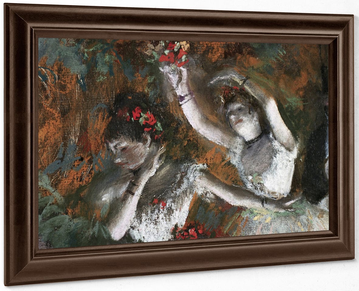 Detail Of Ballerinas From The Rehearsal By Edgar Degas Fine Art Print