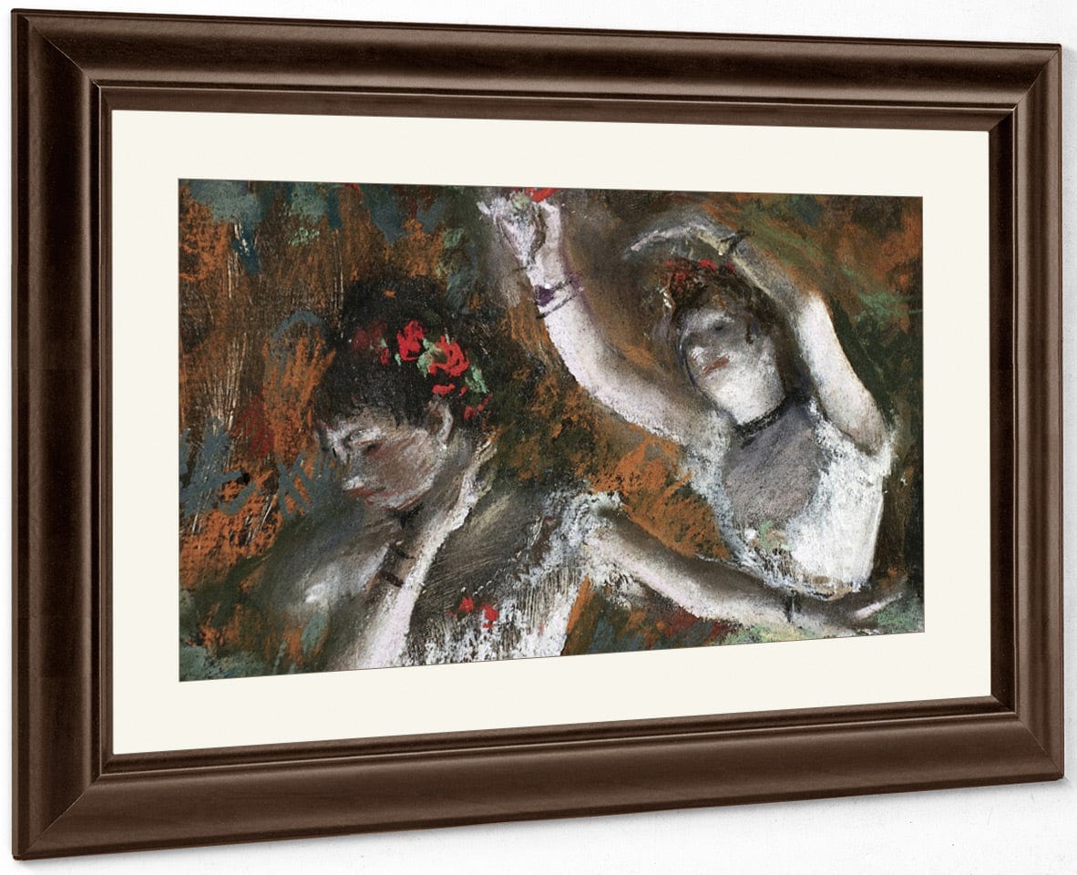 Detail Of Ballerinas From The Rehearsal By Edgar Degas Fine Art Print