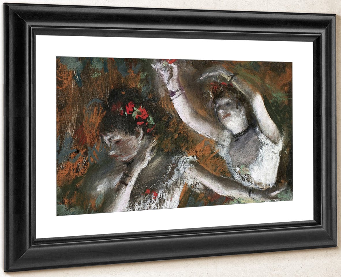 Detail Of Ballerinas From The Rehearsal By Edgar Degas Fine Art Print