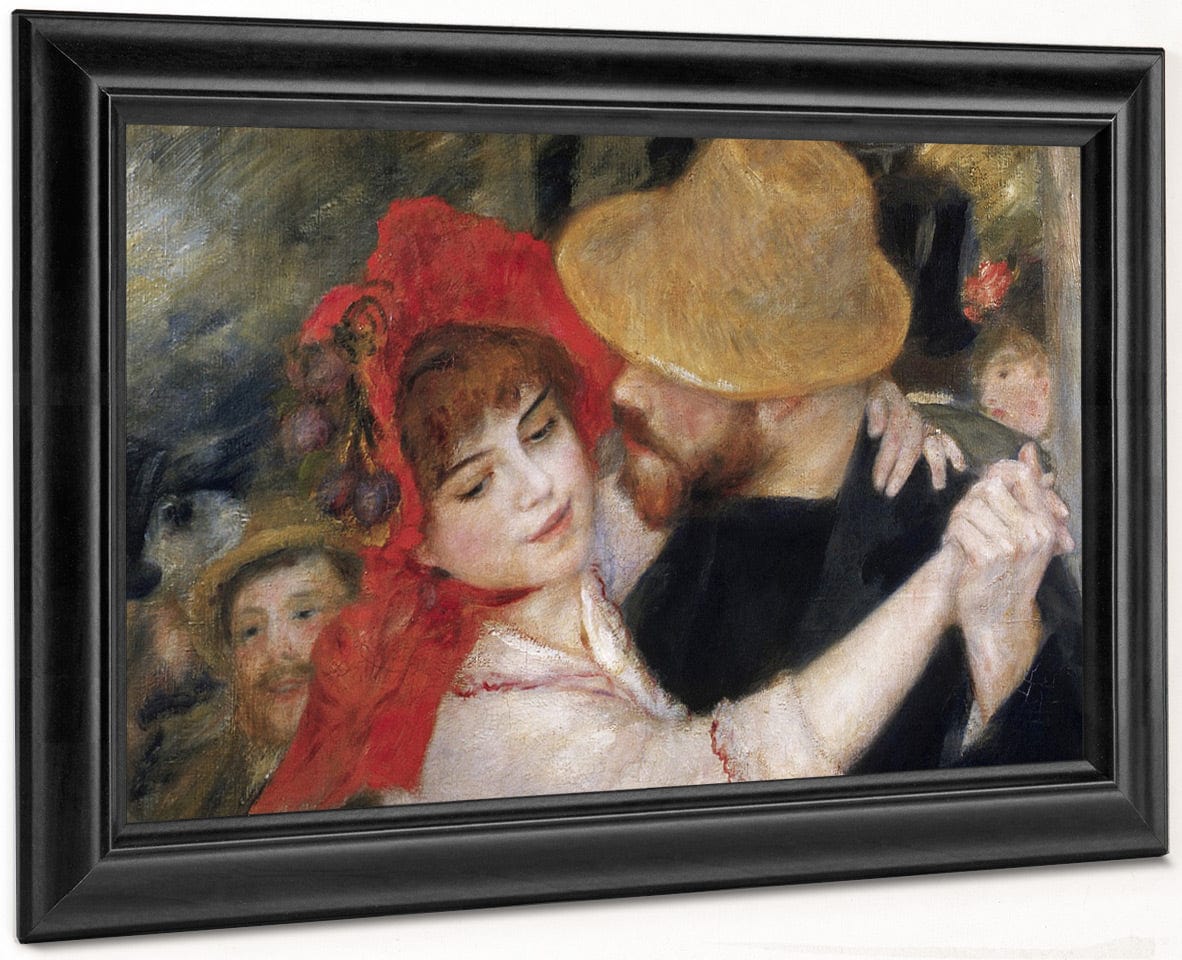 Detail Of Dancing Couple From Le Bal A Bougival 1 By Pierre Auguste Renoir Fine Art Print