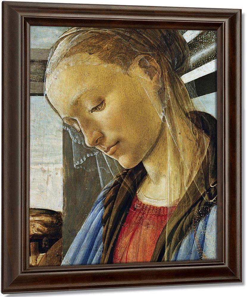 Detail Of Mary From Madonna Of The Eucharist By Sandro Botticelli Fine Art Print
