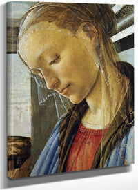 Detail Of Mary From Madonna Of The Eucharist By Sandro Botticelli Fine Art Print