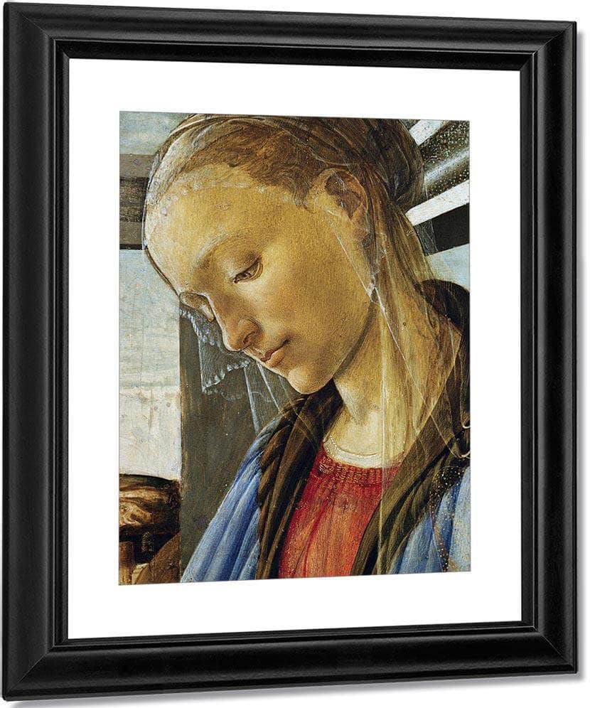 Detail Of Mary From Madonna Of The Eucharist By Sandro Botticelli Fine Art Print
