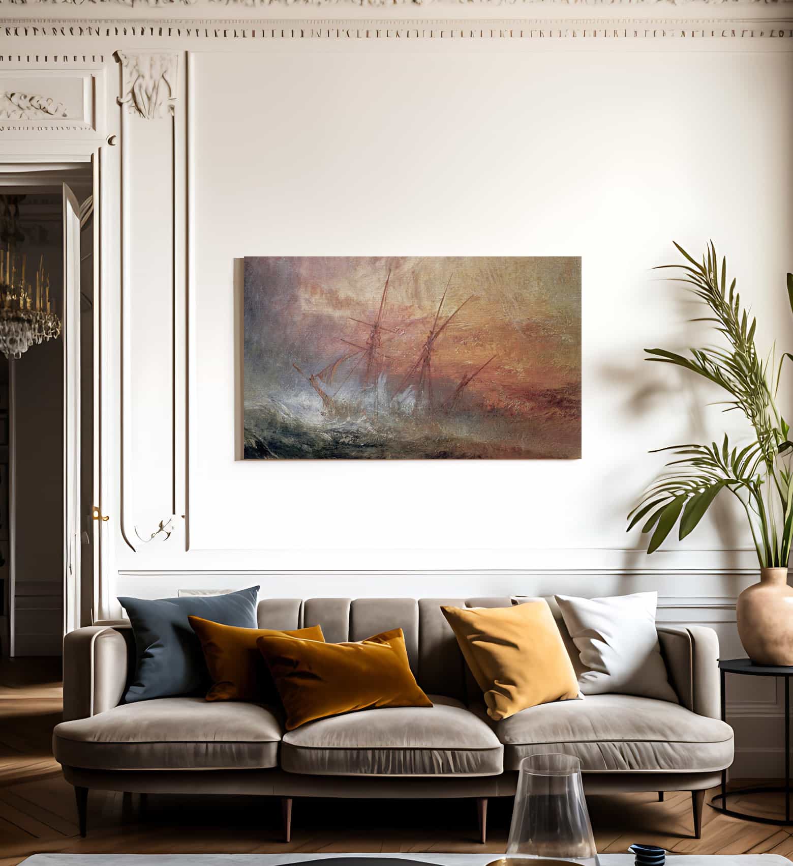 Detail Of Sailing Ship From The Slave Ship By Joseph Mallord William Turner Fine Art Print