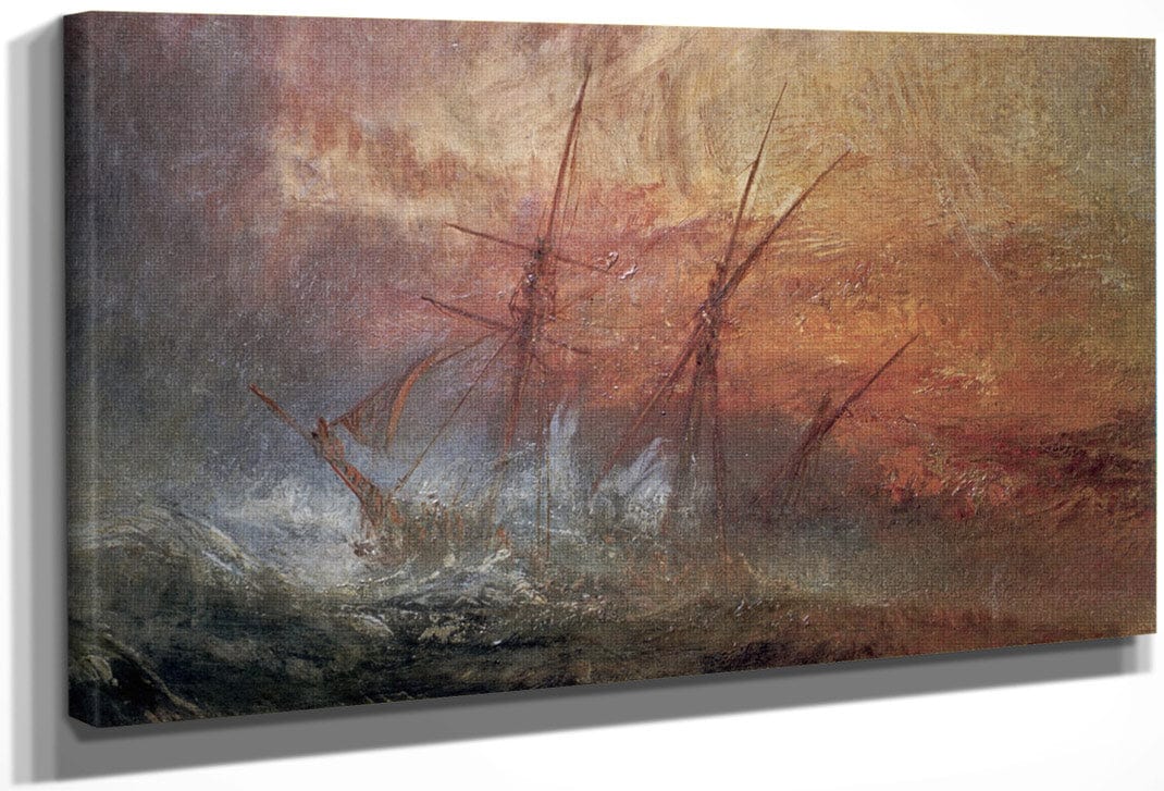 Detail Of Sailing Ship From The Slave Ship By Joseph Mallord William Turner Fine Art Print