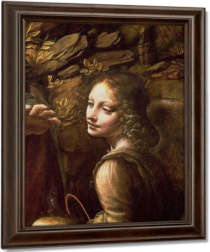 Detail Of The Angel From The Virgin Of The Rocks (The Virgin With The Infant St. John Adoring The Infant Christ Accompanied By An Angel) By Leonardo Da Vinci Fine Art Print
