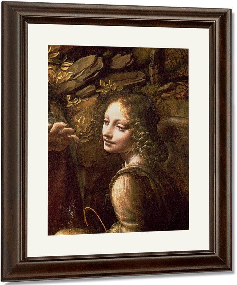 Detail Of The Angel From The Virgin Of The Rocks (The Virgin With The Infant St. John Adoring The Infant Christ Accompanied By An Angel) By Leonardo Da Vinci Fine Art Print