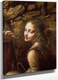 Detail Of The Angel From The Virgin Of The Rocks (The Virgin With The Infant St. John Adoring The Infant Christ Accompanied By An Angel) By Leonardo Da Vinci Fine Art Print