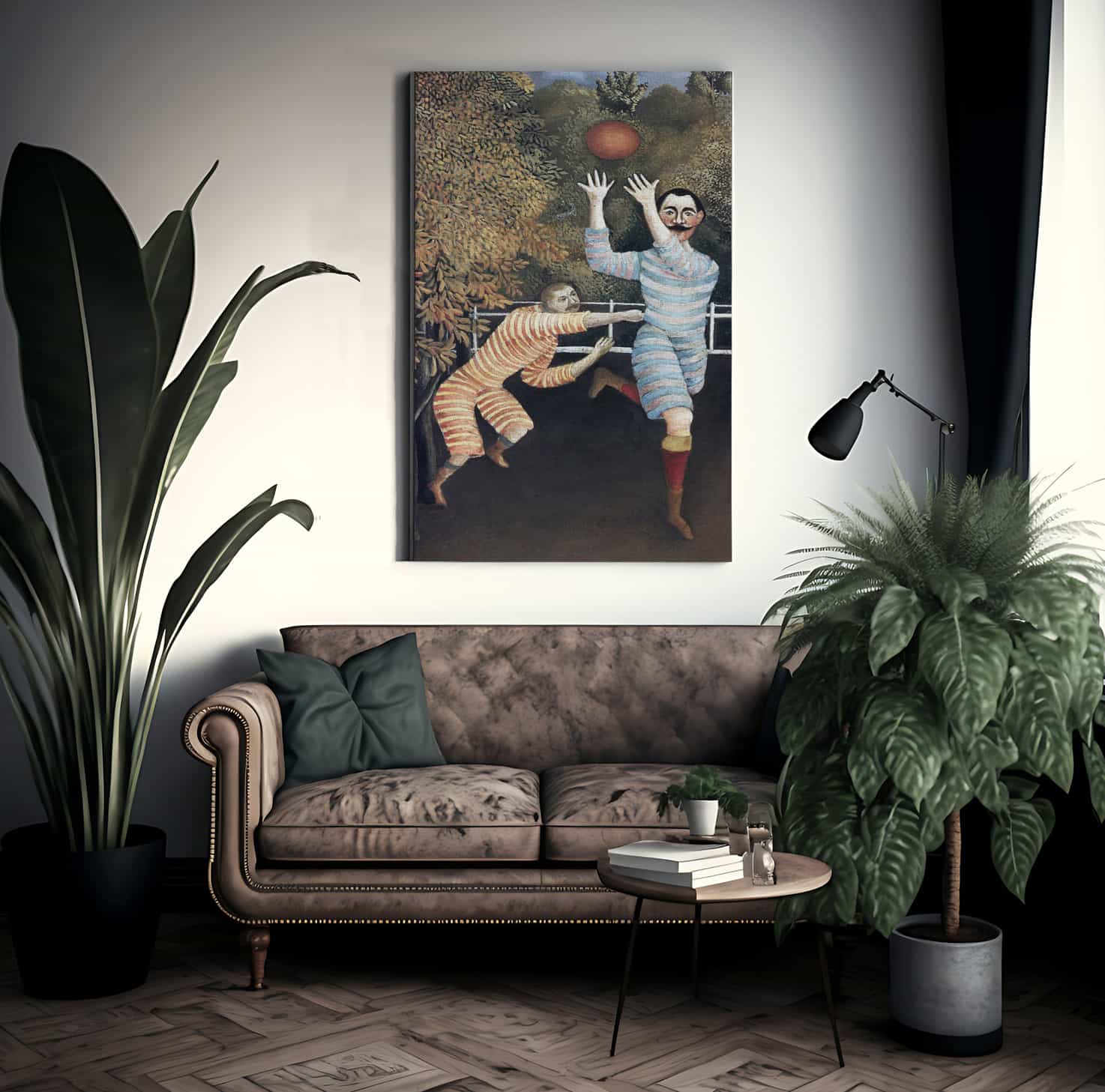 Detail Of The Football Players By Henri Julien Felix Rousseau Fine Art Print