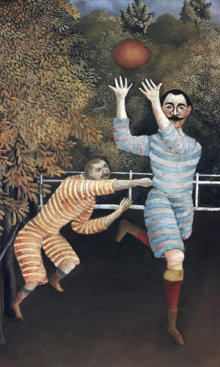 Detail Of The Football Players By Henri Julien Felix Rousseau Fine Art Print