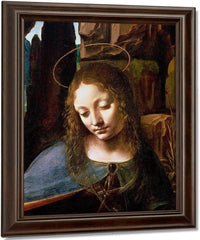 Detail Of The Head Of The Virgin From The Virgin Of The Rocks (The Virgin With The Infant Saint John Adoring The Infant Christ Accompanied By An Angel) By Leonardo Da Vinci Fine Art Print