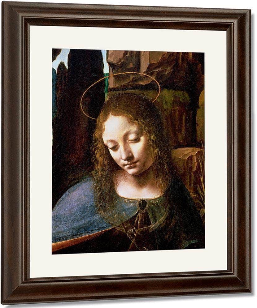 Detail Of The Head Of The Virgin From The Virgin Of The Rocks (The Virgin With The Infant Saint John Adoring The Infant Christ Accompanied By An Angel) By Leonardo Da Vinci Fine Art Print