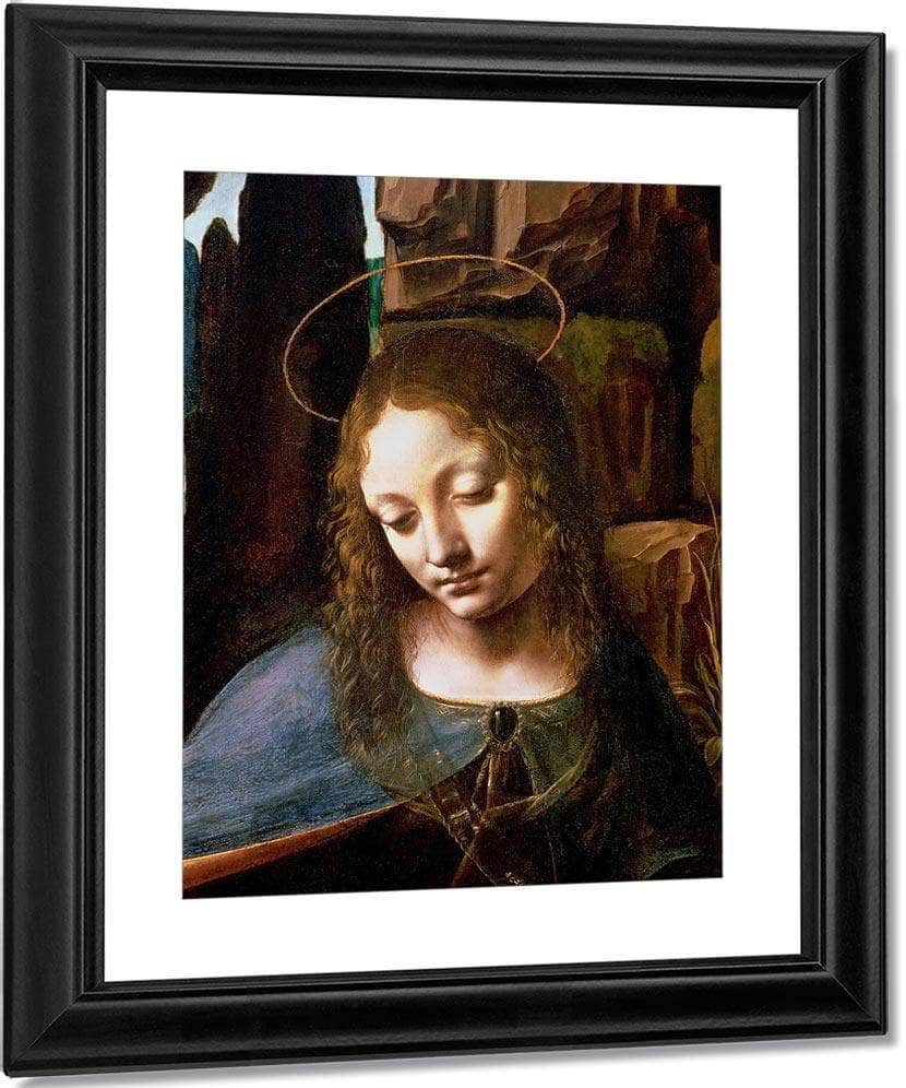Detail Of The Head Of The Virgin From The Virgin Of The Rocks (The Virgin With The Infant Saint John Adoring The Infant Christ Accompanied By An Angel) By Leonardo Da Vinci Fine Art Print