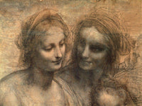 Detail Of The Heads Of The Virgin And St. Anne From The Virgin And Child With Ss. Anne And John The Baptist By Leonardo Da Vinci Fine Art Print