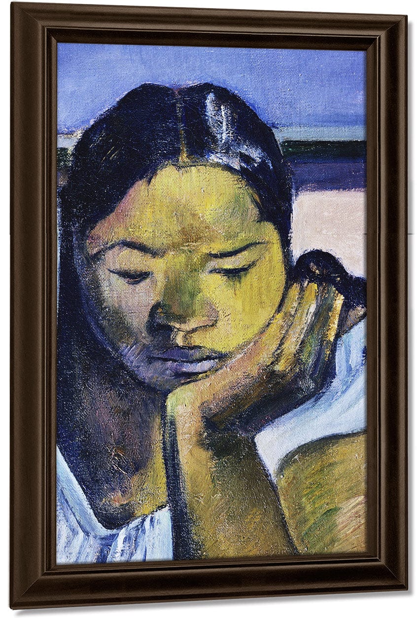 Detail Of Woman From Te Faaturuma By Eugene Henri Paul Gauguin Fine Art Print