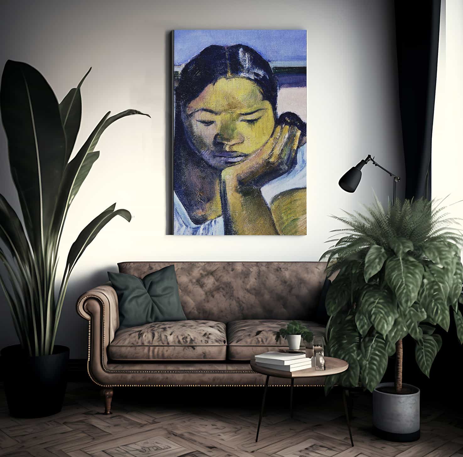 Detail Of Woman From Te Faaturuma By Eugene Henri Paul Gauguin Fine Art Print