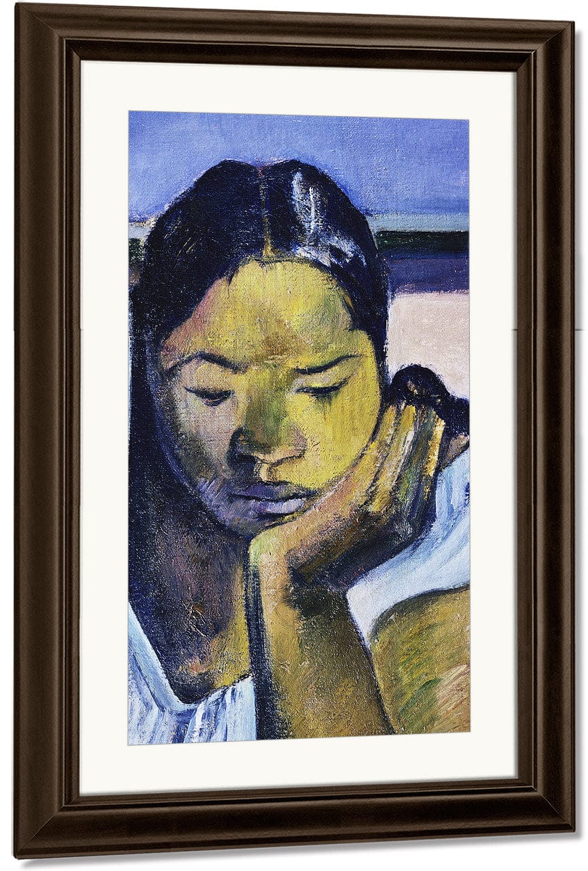 Detail Of Woman From Te Faaturuma By Eugene Henri Paul Gauguin Fine Art Print