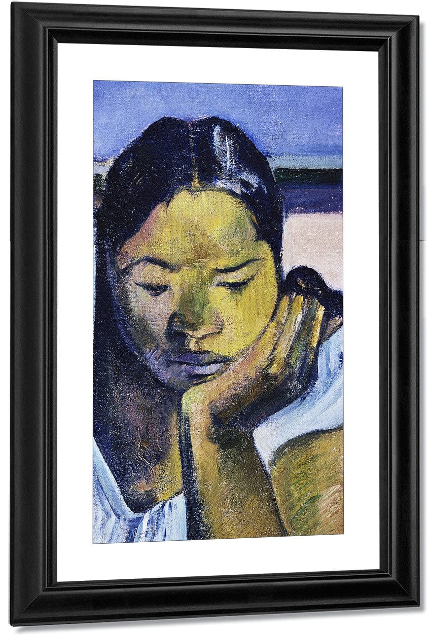 Detail Of Woman From Te Faaturuma By Eugene Henri Paul Gauguin Fine Art Print