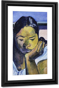 Detail Of Woman From Te Faaturuma By Eugene Henri Paul Gauguin Fine Art Print