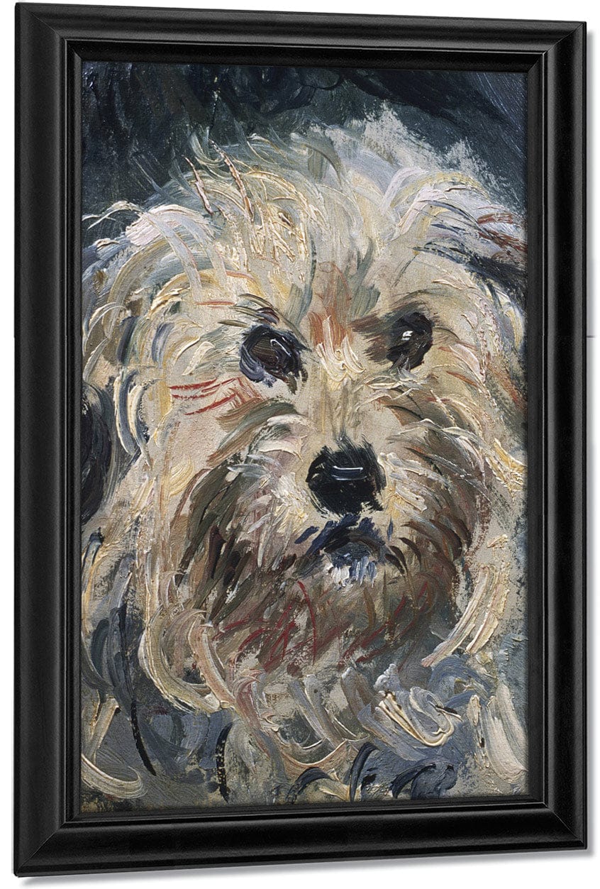Detail Of Yorkshire Terrier From Eugenie Graff (Madame Paul) By Claude Monet Fine Art Print