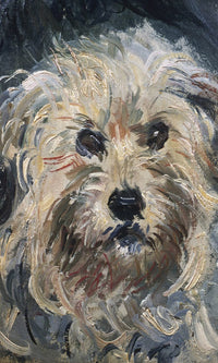 Detail Of Yorkshire Terrier From Eugenie Graff (Madame Paul) By Claude Monet Fine Art Print