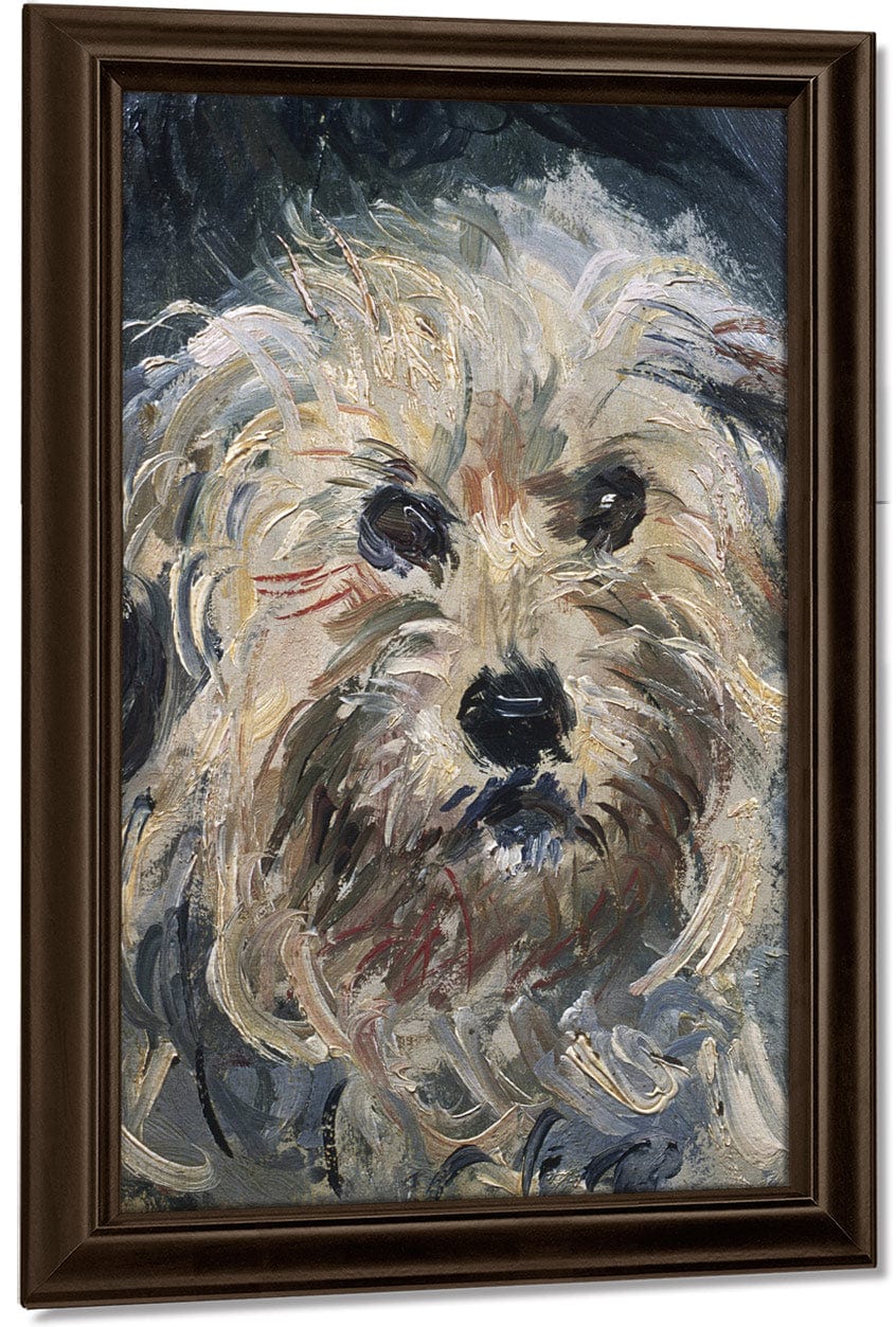 Detail Of Yorkshire Terrier From Eugenie Graff (Madame Paul) By Claude Monet Fine Art Print