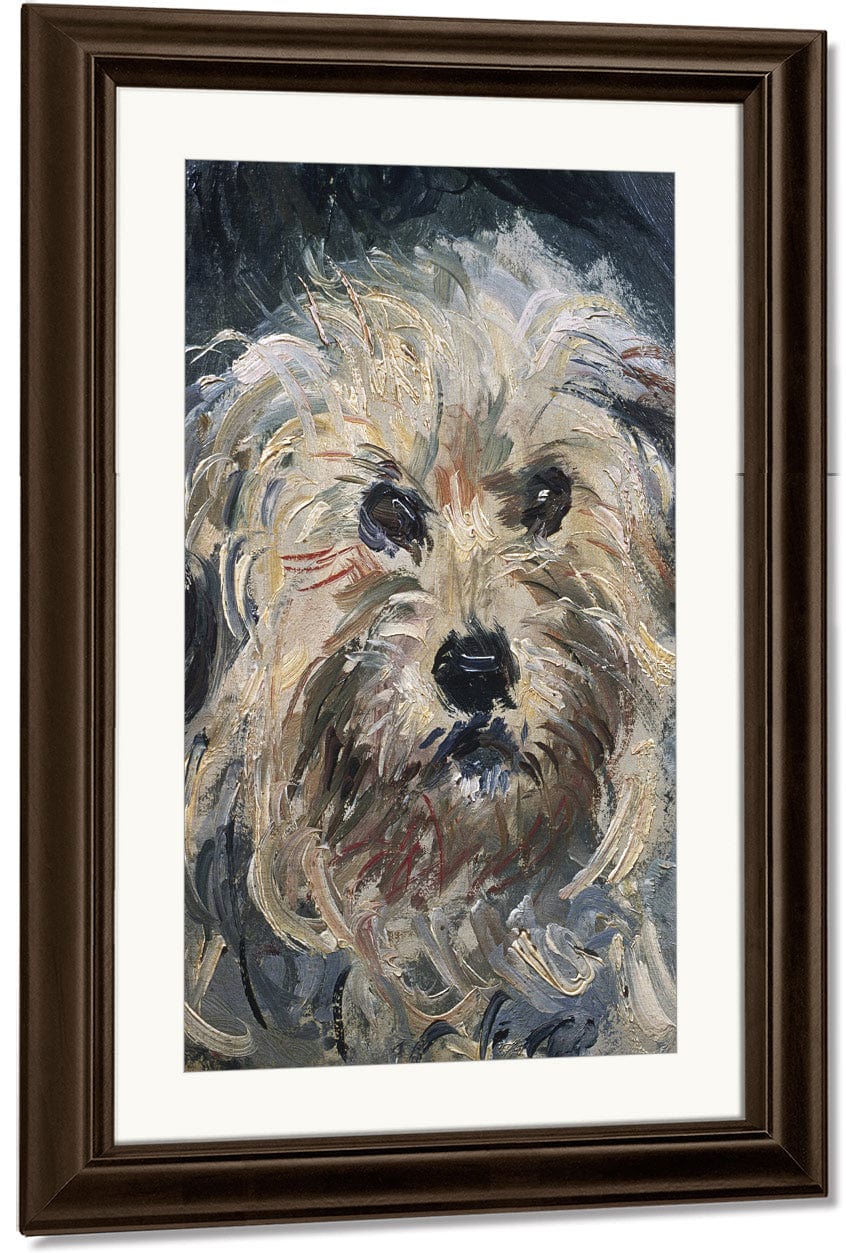 Detail Of Yorkshire Terrier From Eugenie Graff (Madame Paul) By Claude Monet Fine Art Print