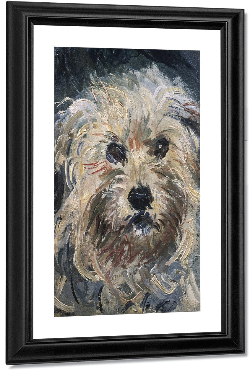 Detail Of Yorkshire Terrier From Eugenie Graff (Madame Paul) By Claude Monet Fine Art Print