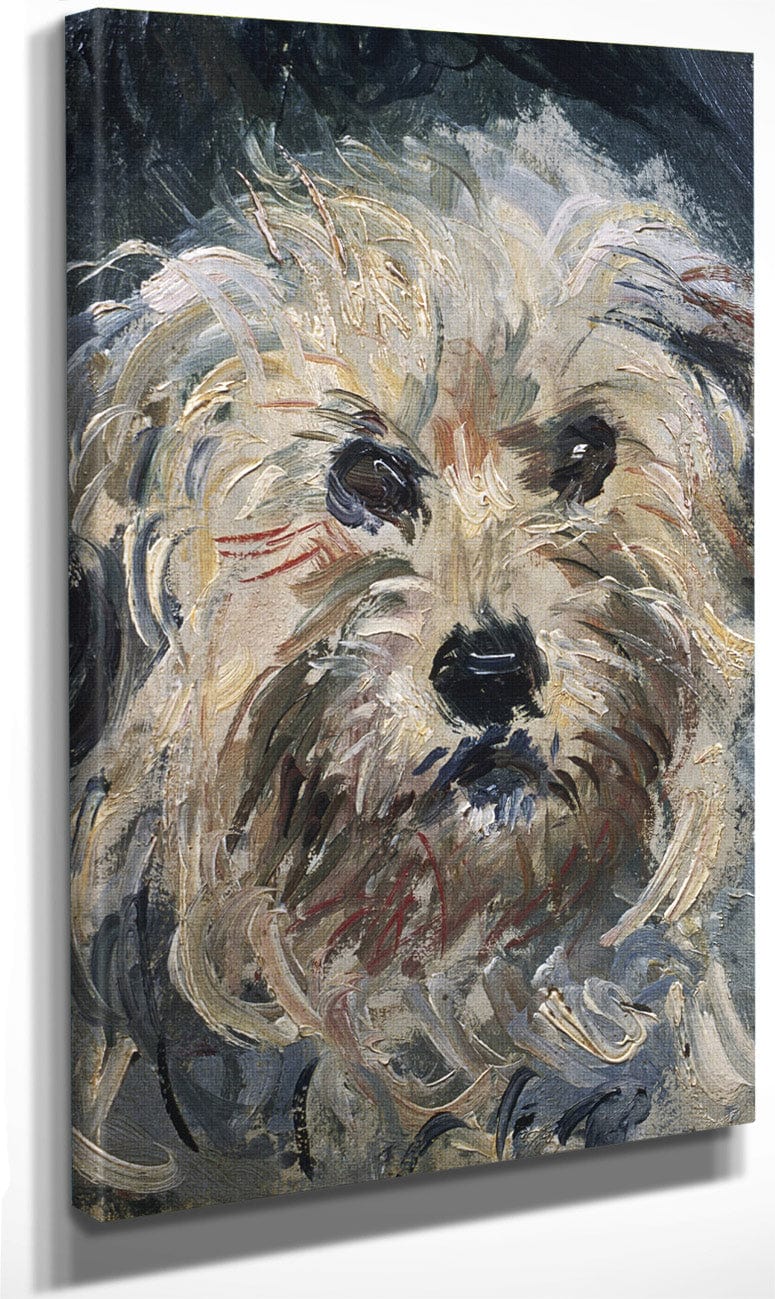 Detail Of Yorkshire Terrier From Eugenie Graff (Madame Paul) By Claude Monet Fine Art Print