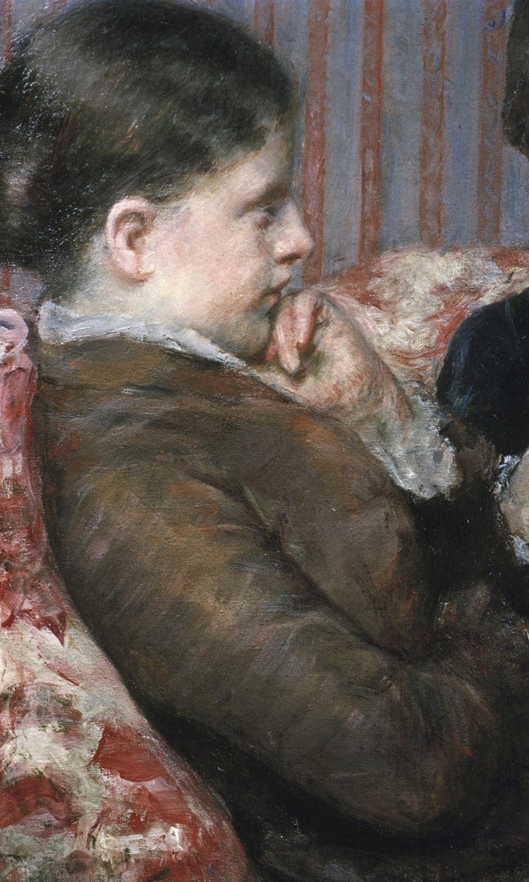Detail Showing Profile Of Woman From A Cup Of Tea By Mary Cassatt Fine Art Print