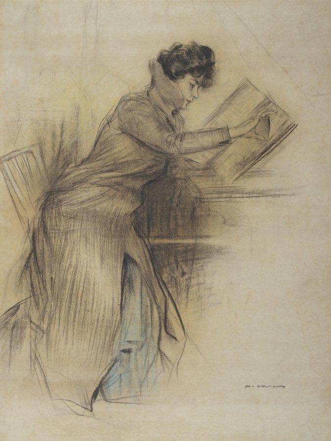 Dibuix Original Per Al Cartell De L'aven C By Ramon Casas Fine Art Print