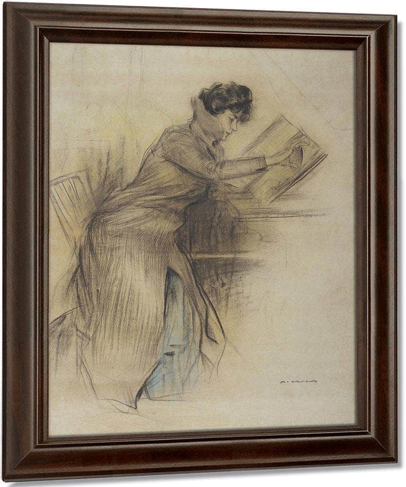 Dibuix Original Per Al Cartell De L'aven C By Ramon Casas Fine Art Print