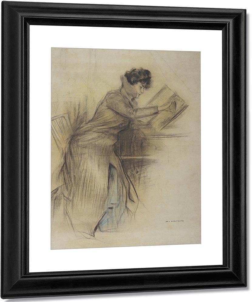 Dibuix Original Per Al Cartell De L'aven C By Ramon Casas Fine Art Print