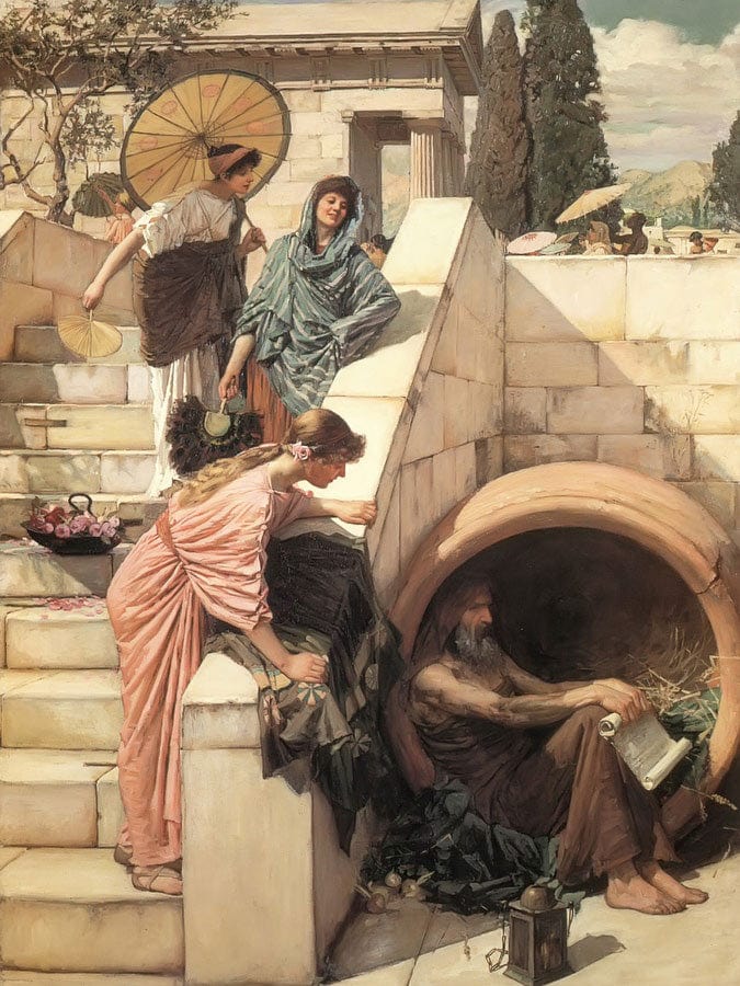 Diogenes By John Waterhouse Fine Art Print