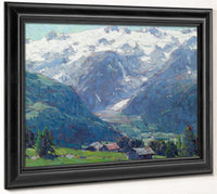 Distant Glaciers And High Country Huts By  Edgar Payne Fine Art Print
