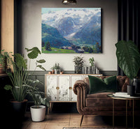 Distant Glaciers And High Country Huts By  Edgar Payne Fine Art Print