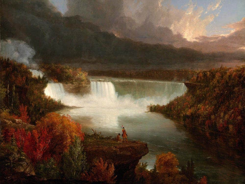 Distant View Of Niagara Falls By Cole Thomas Fine Art Print