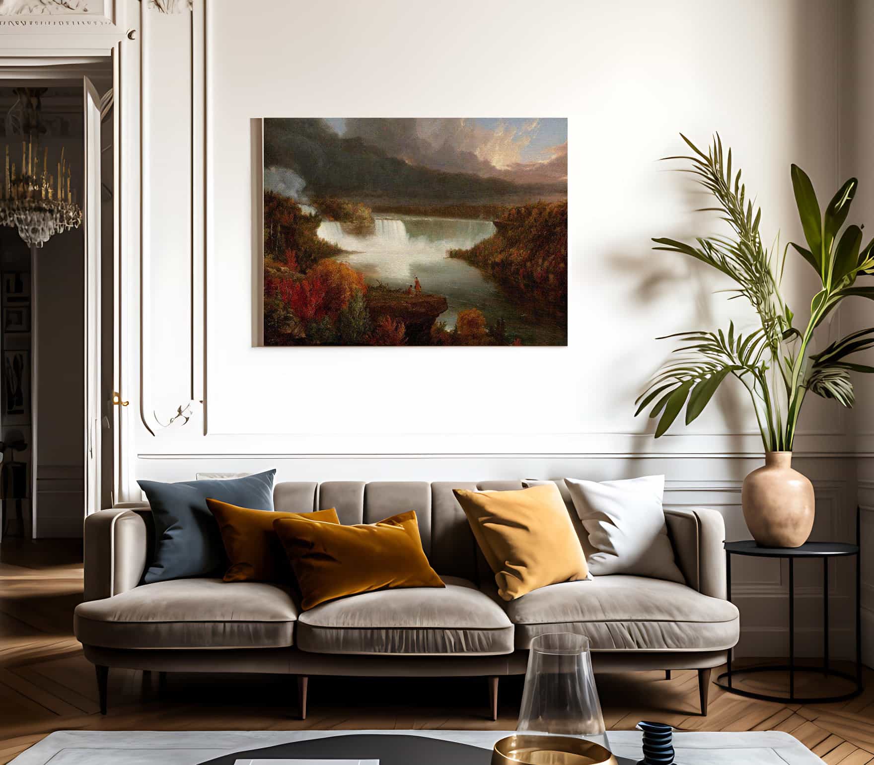 Distant View Of Niagara Falls By Cole Thomas Fine Art Print