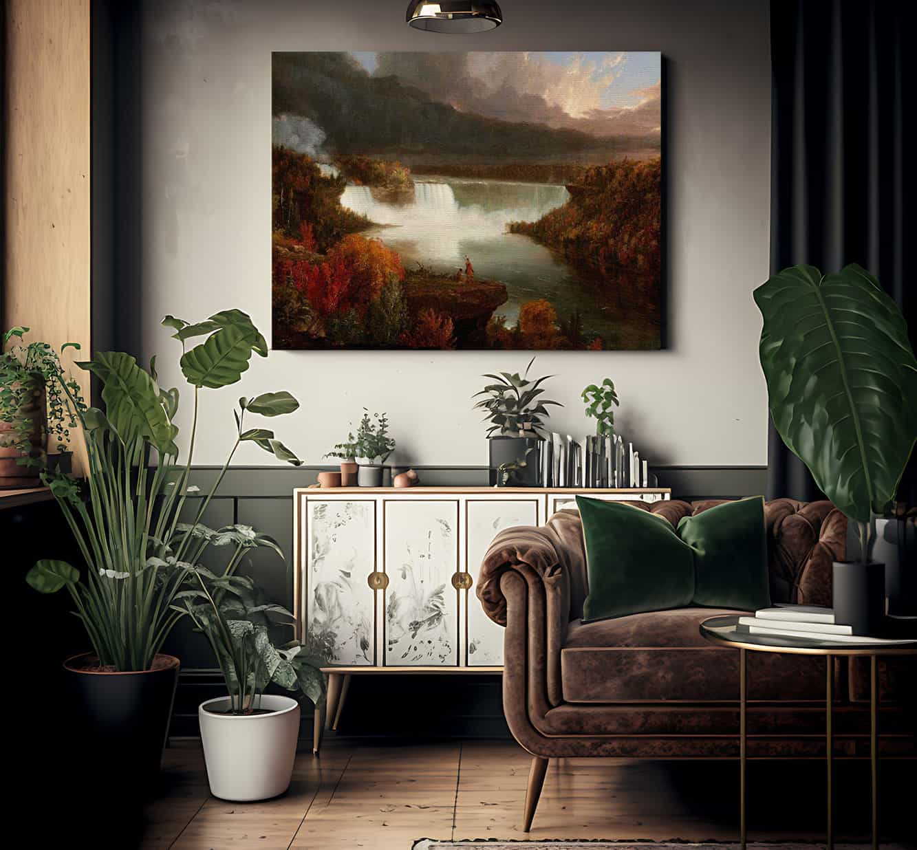 Distant View Of Niagara Falls By Cole Thomas Fine Art Print