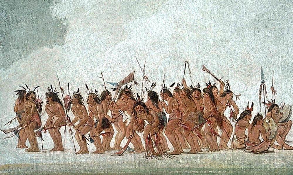 Dog Dance At Fort Snelling By George Catlin Fine Art Print