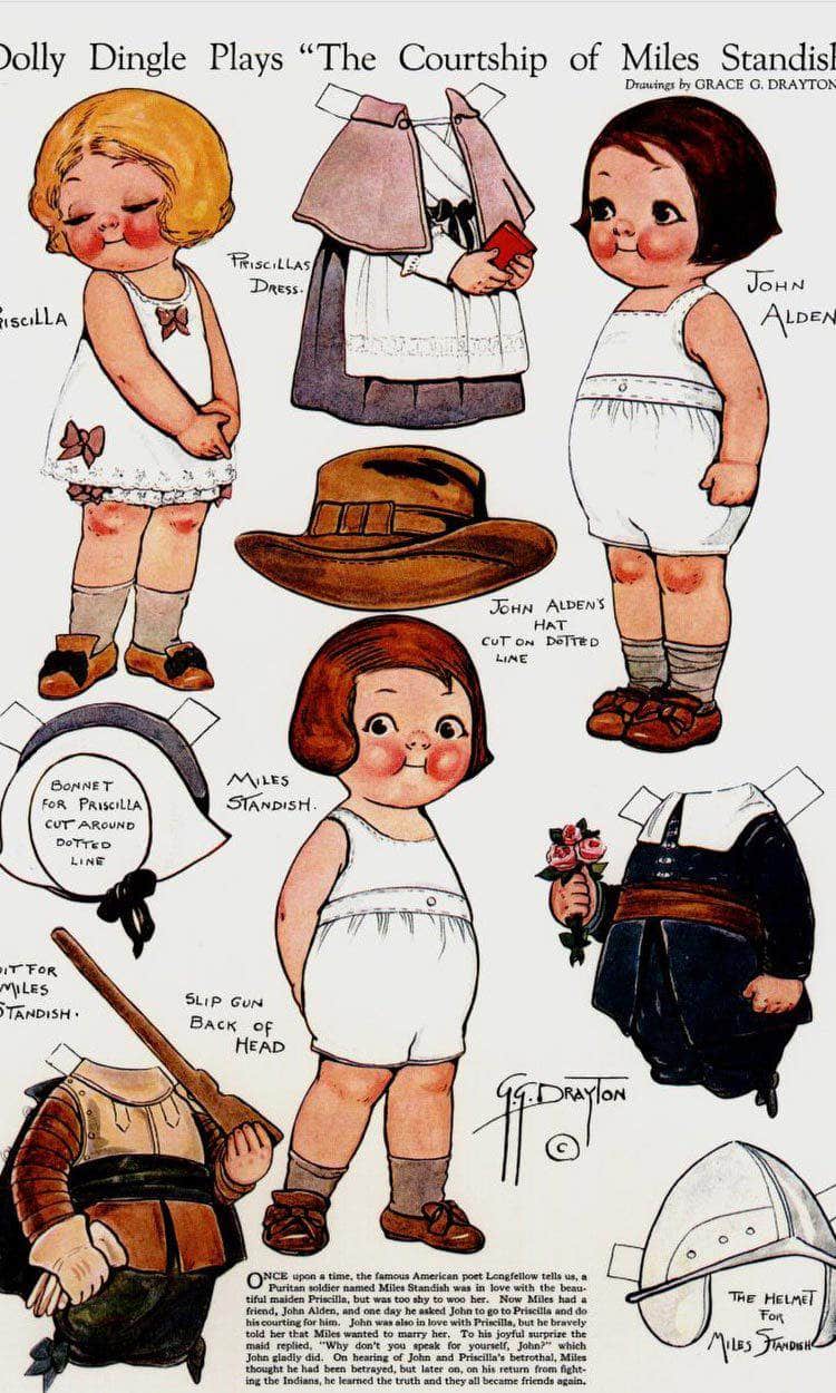 Dolly Dingle Paperdoll 1 By Grace G Drayton Fine Art Print